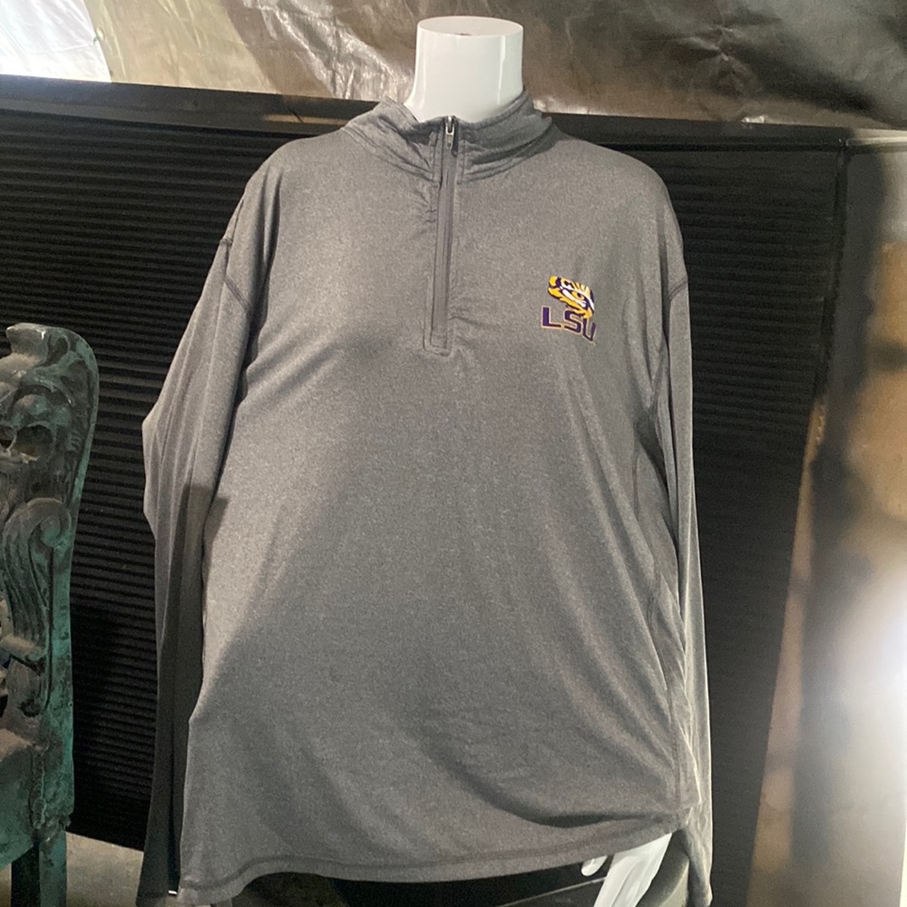 Long Sleeve LSU mock turtle zip, Dri fit.